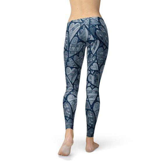 Blue Hearts on Heart Leggings - Which Mark