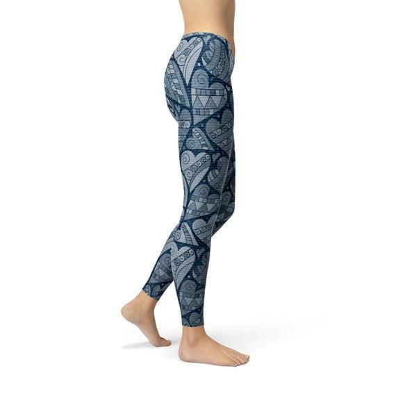 Blue Hearts on Heart Leggings - Which Mark