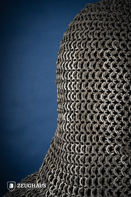 Chainmail Hood Flatring Riveted 9mm Steel Oiled - Which Mark