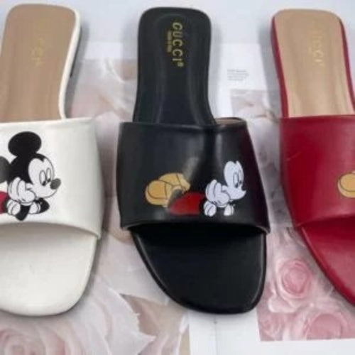 Women's Fashion Mickey Mouse Flat Sandals - Which Mark