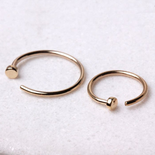 14Kt Yellow Gold Nose Hoop Ring - Which Mark