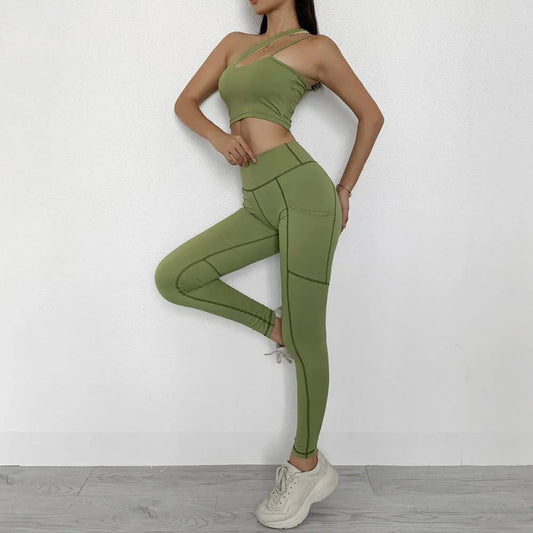 Sportwear Women Yoga Sets Fitness Wear 2peice Suits High Waist Legging - Which Mark