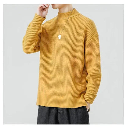 Half High Necked Sweater For Men's Casual Knitwear Outerwear - Which Mark