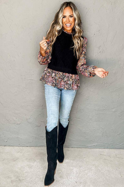 Sweater Women Loose Contrast Color Long Sleeves - Which Mark