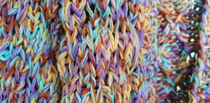 A.1 Hand-woven VG Rainbow Woven Lantern Sleeve Knitted Sweater Women - Which Mark
