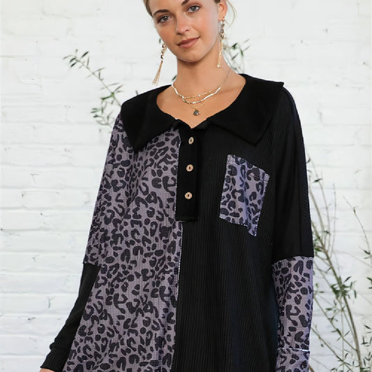 Loose Contrast Color V-neck Sweater Women - Which Mark
