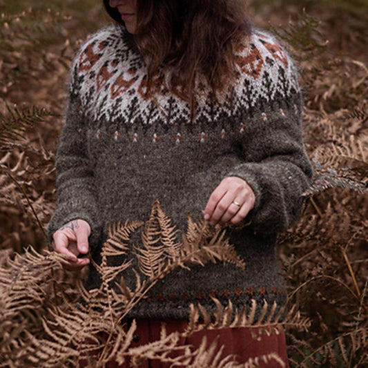 Women's European And American National Style Jacquard Sweater - Which Mark