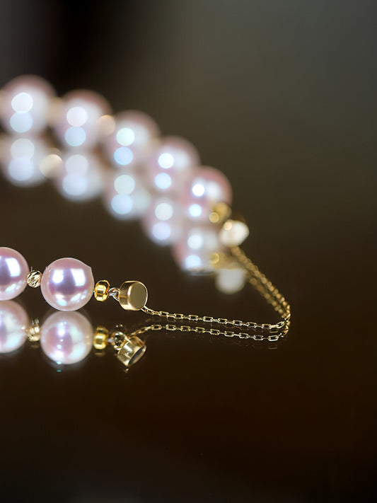 Blue Rose Laser 18K Gold Pearl Elegance Bracelet - Which Mark