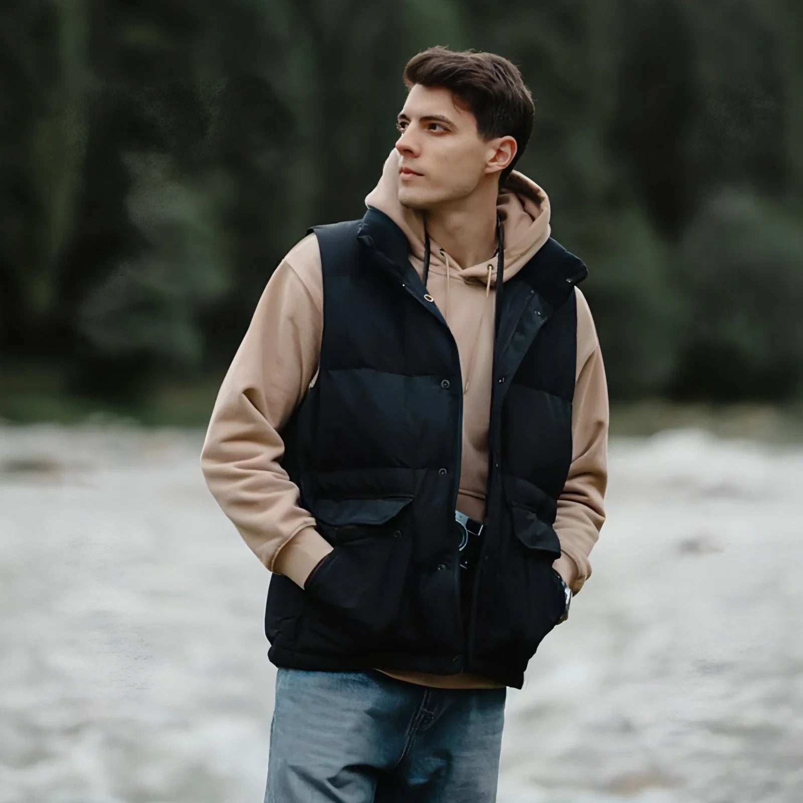 White Duck Down Three-proof Vest Down Jacket Coat For Men - Which Mark