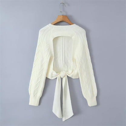 A.1 Short Backless Knitted Sweater Women - Which Mark
