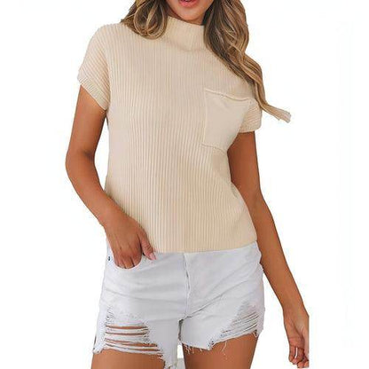 Women's Casual All-match Short-sleeved Sweater - Which Mark