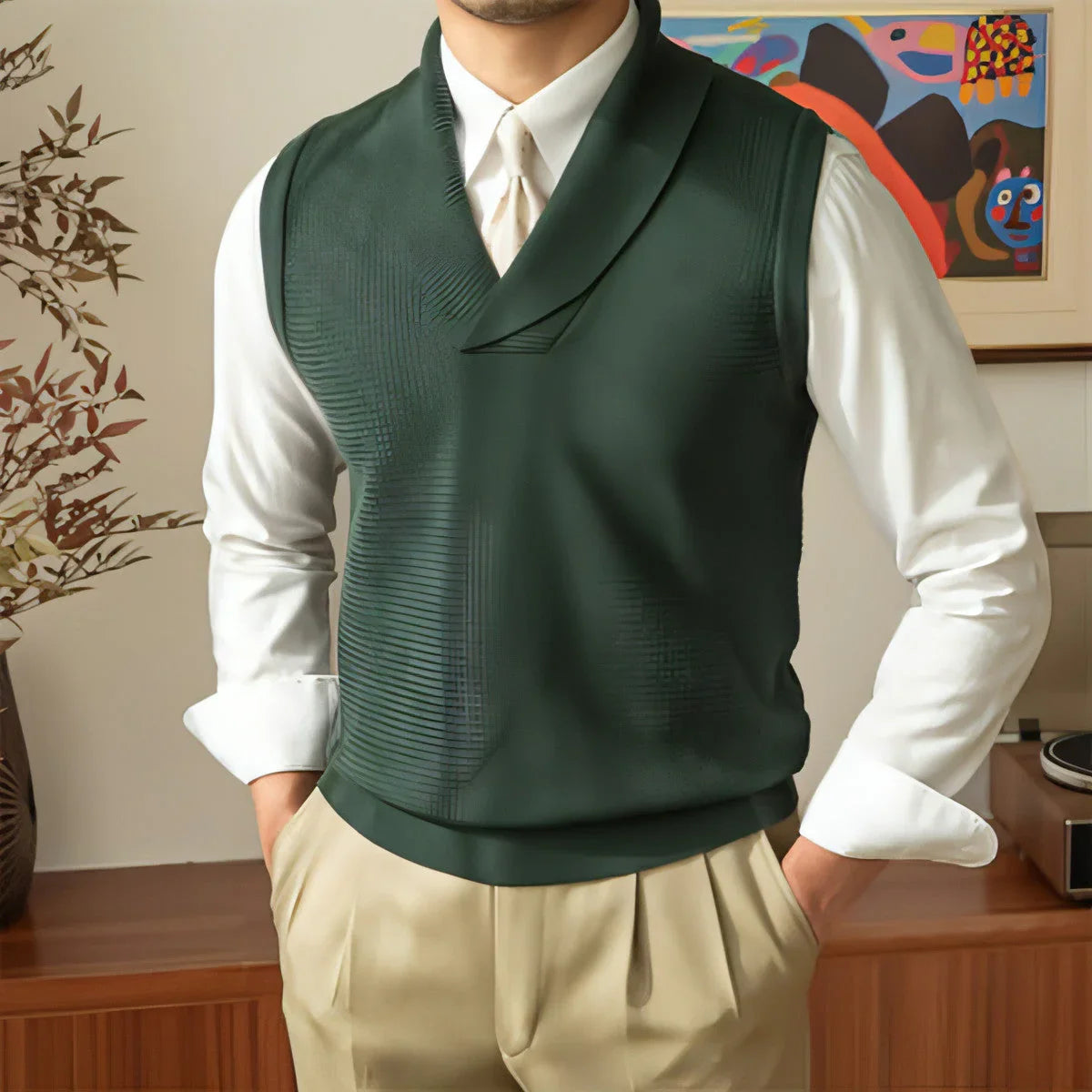 Fashionable Knitted Waistcoat Business Slim Fit Men - Which Mark