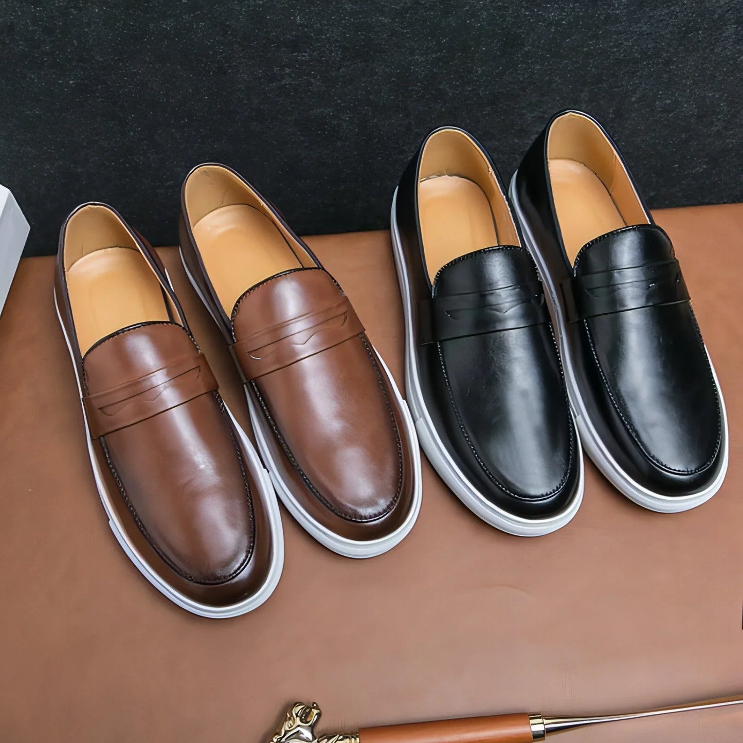 Plus Size Board Shoes Male Business Casual Leather Shoes Men - Which Mark