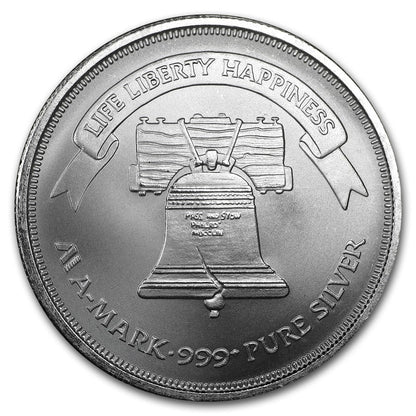 1 oz Silver LIBERTY BELL Round (A-Mark) - Which Mark