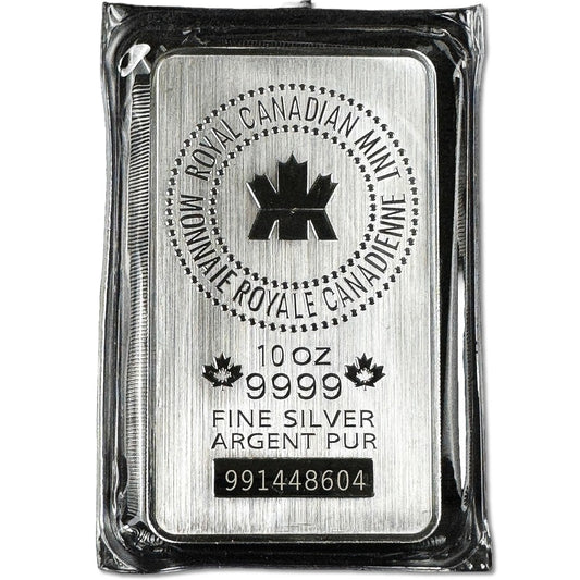 10 oz Silver ROYAL CANADIAN MINT Bar (Sealed) - Which Mark