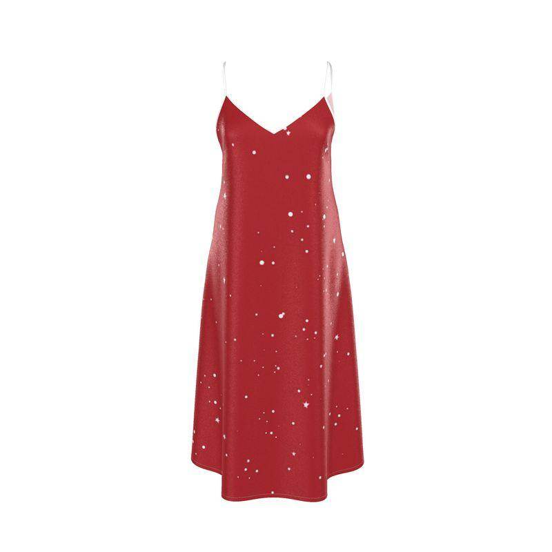 Andromeda Silk Slip Dress in Cosmic Crimson - Which Mark