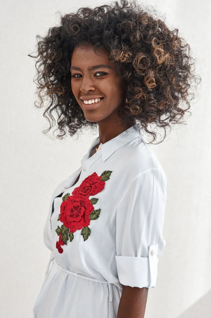White Embroidered Shirt Dress 1170 - Which Mark