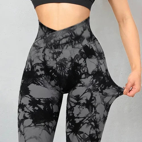 Seamless Tie Dye Leggings Women Yoga Pants Push Up Sport Fitness - Which Mark