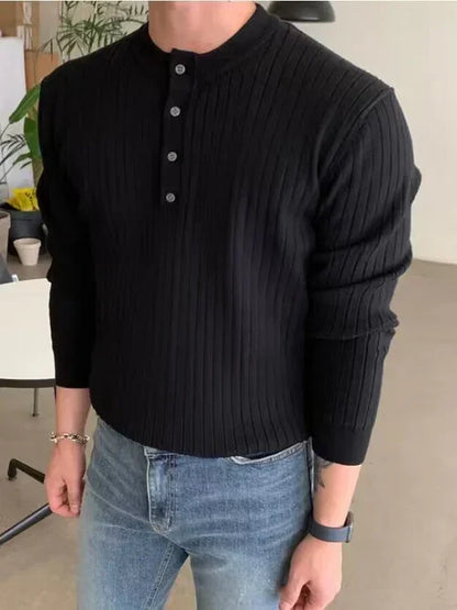 Men's Half-high Collar Button Sweater - Which Mark