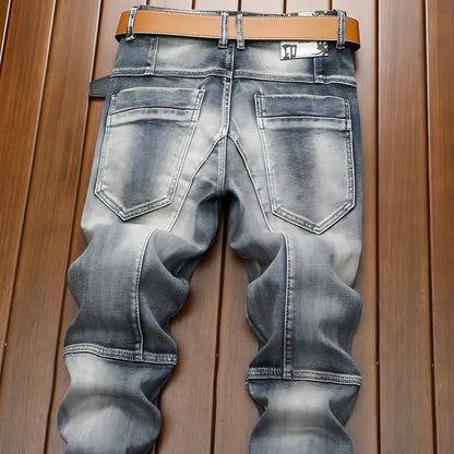 Retro Straight Motorcycle Motorcycle Pants Men Jeans - Which Mark