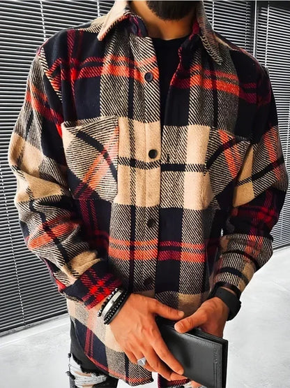 A1. W. Suit Jacket Loose Lapels Double Pocket Jacket Long Sleeve Men - Which Mark