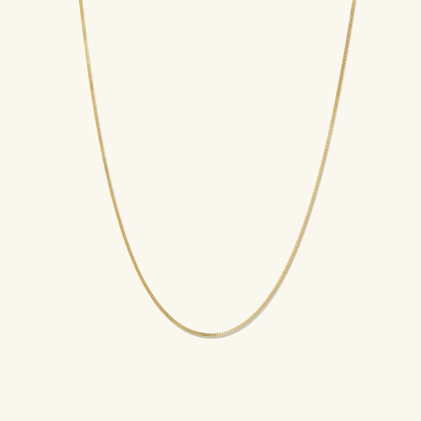14K Gold Dainty Baby Curb Chain Necklace 16"-24" - Which Mark