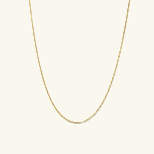 14K Gold Dainty Baby Curb Chain Necklace 16"-24" - Which Mark