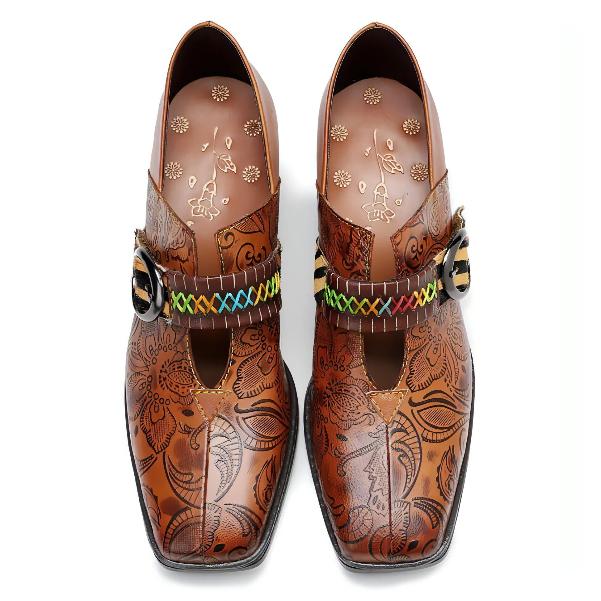Women's thick heel leather shoes - Which Mark