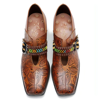 Women's thick heel leather shoes - Which Mark