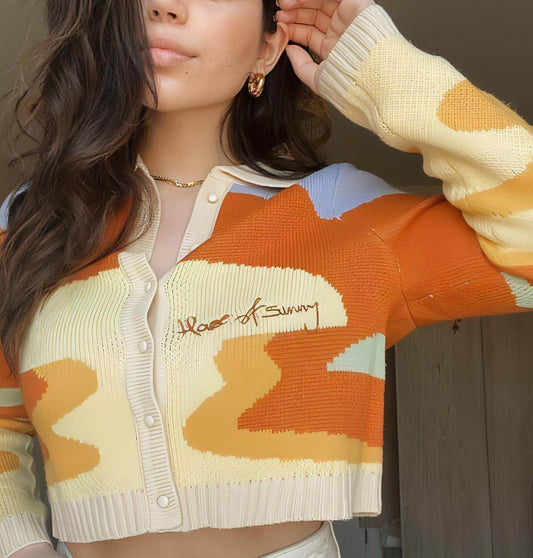 Retro sweater cardigan women knitwear - Which Mark