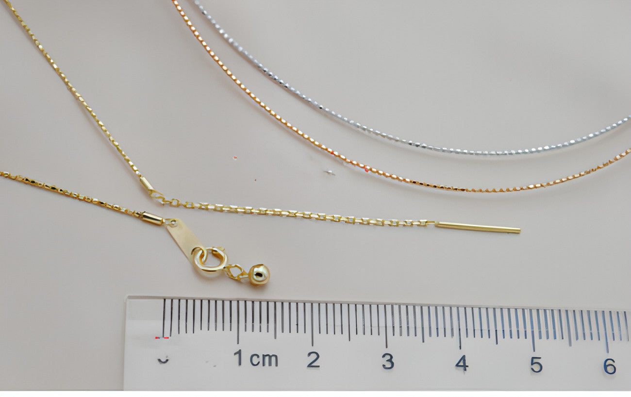 Collar Adjustment Chain 18K Gold Necklace Sleeve Chain Empty Holder - Which Mark