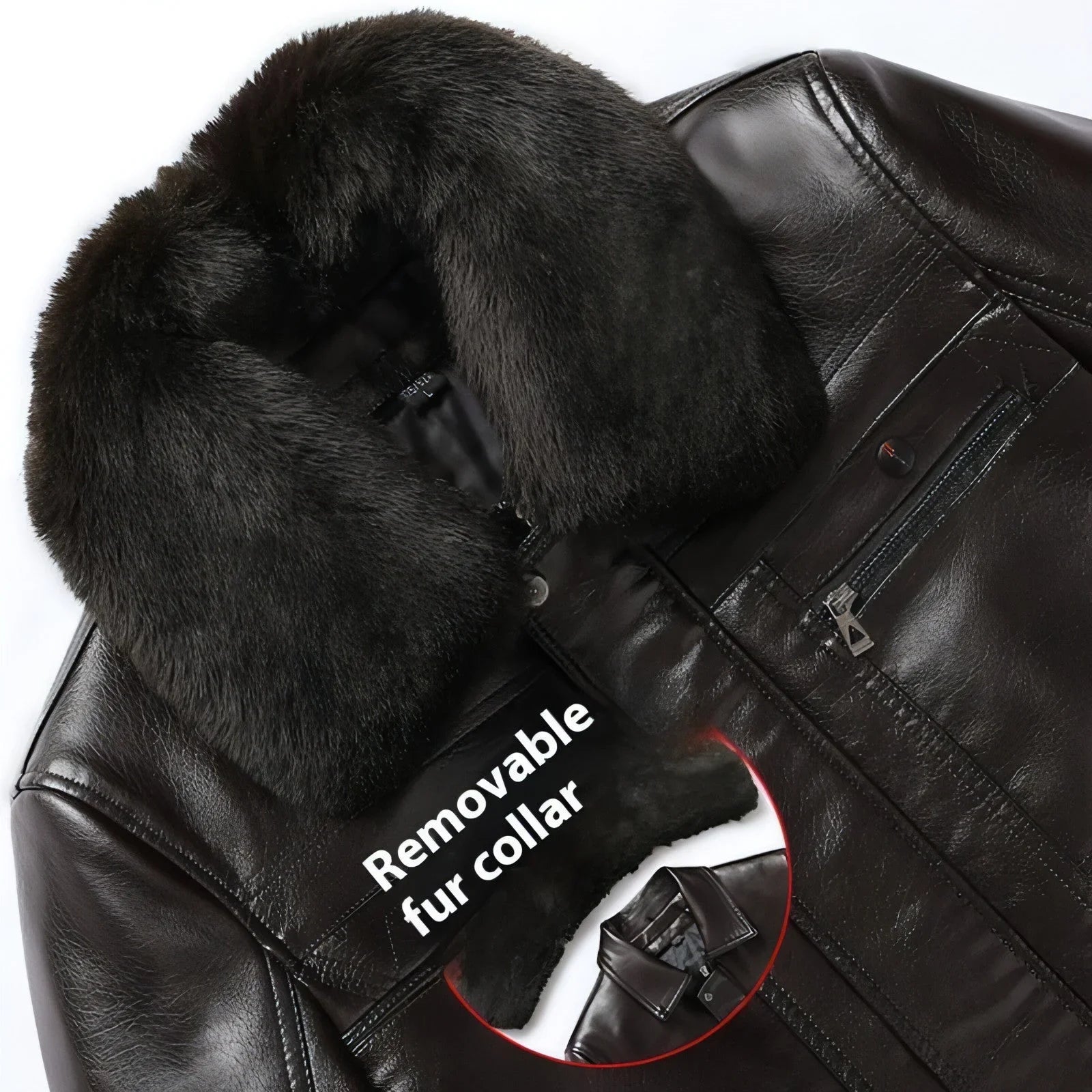 Fashion Personality Male Fleece-lined Leather Jacket Men - Which Mark