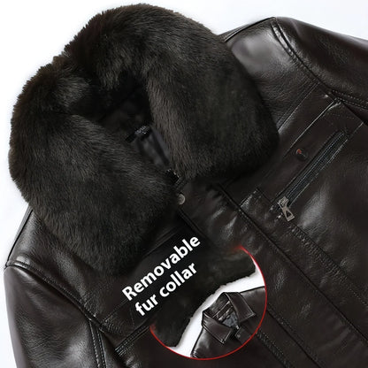 Fashion Personality Male Fleece-lined Leather Jacket Men - Which Mark