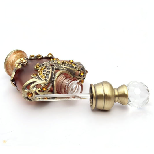 Heart-shaped Middle East Perfume Bottle with Colored Stones Single - Which Mark