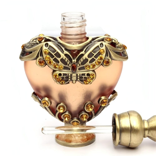 Heart-shaped Middle East Perfume Bottle with Colored Stones Single - Which Mark