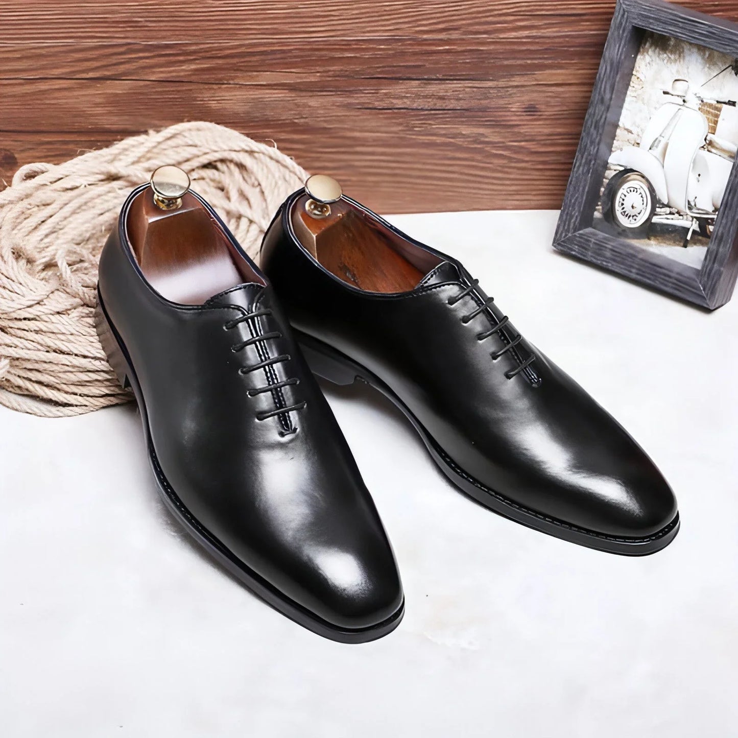 Men's Cowhide Business Casual Rubber Shoes - Which Mark