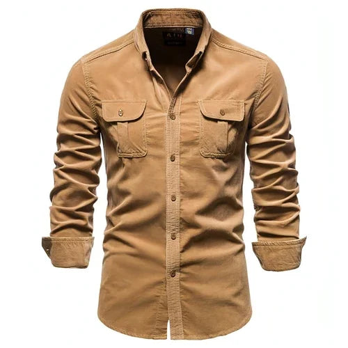 Men DressShirt College Tops Longsleeve Blue - Which Mark