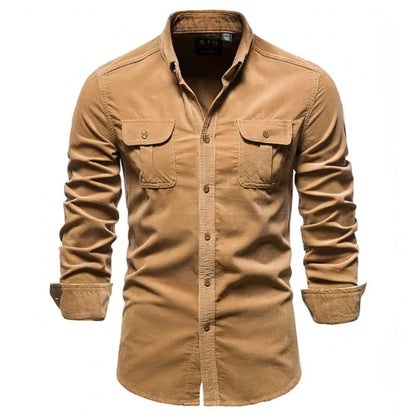 Men DressShirt College Tops Longsleeve Blue - Which Mark