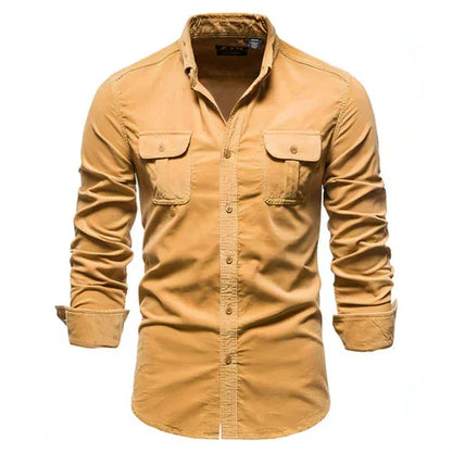 Men DressShirt College Tops Longsleeve Blue - Which Mark