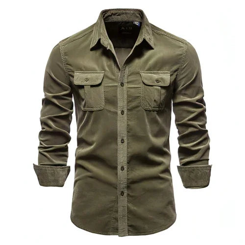 Men DressShirt College Tops Longsleeve Blue - Which Mark