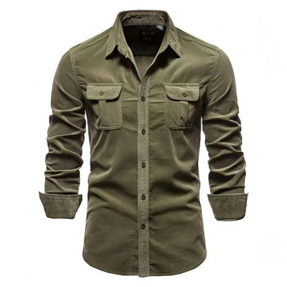 Men DressShirt College Tops Longsleeve Blue - Which Mark