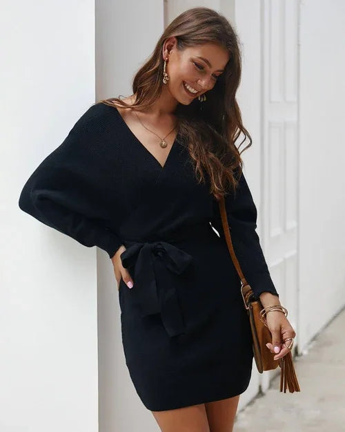 A. Winter New Knitted Bandage Sweater - Which Mark