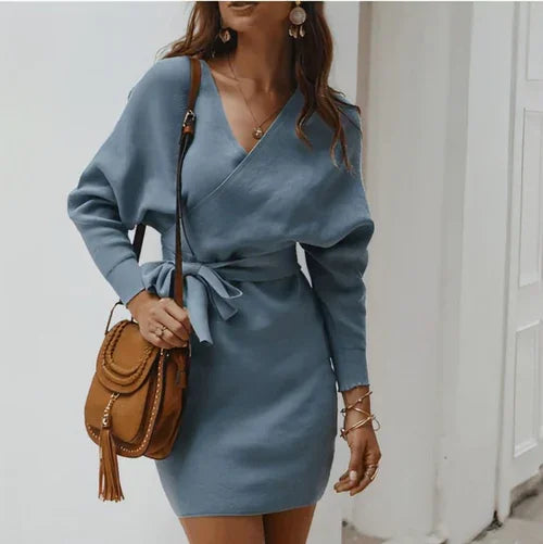 A. Winter New Knitted Bandage Sweater - Which Mark