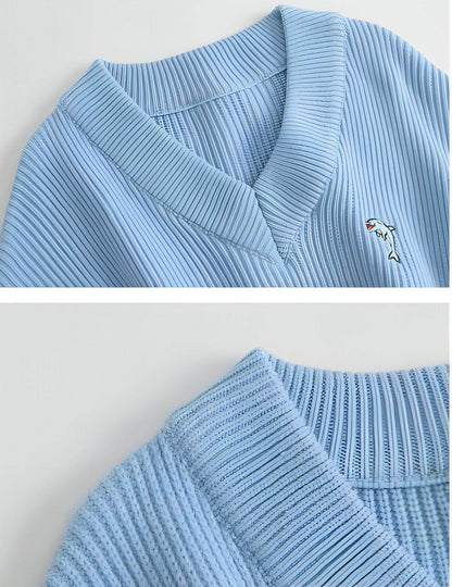 New V-neck Sweater Women Loose-fitting Outer Top - Which Mark
