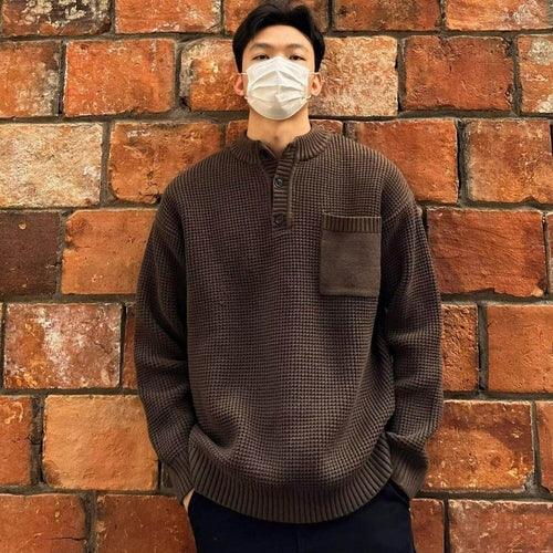 Sweater Men's Long-sleeved Knitted Top - Which Mark