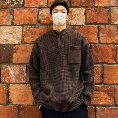 Sweater Men's Long-sleeved Knitted Top - Which Mark