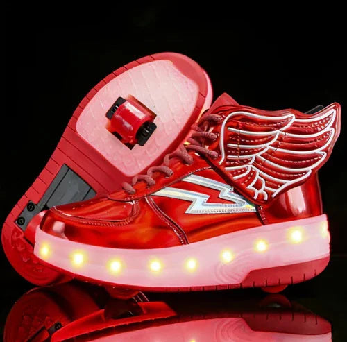 Double Wheel Led Light Shoes Wheel Student Roller Skates - Which Mark