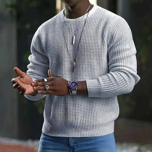 Men's New Youth Round Neck Long Sleeve Pullover Sweater - Which Mark