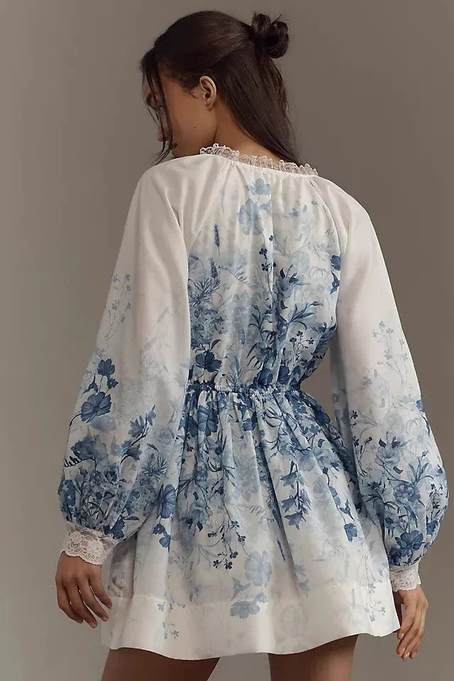 LuneluX™ – Vintage Puff Sleeve Stand Collar Dress - Which Mark