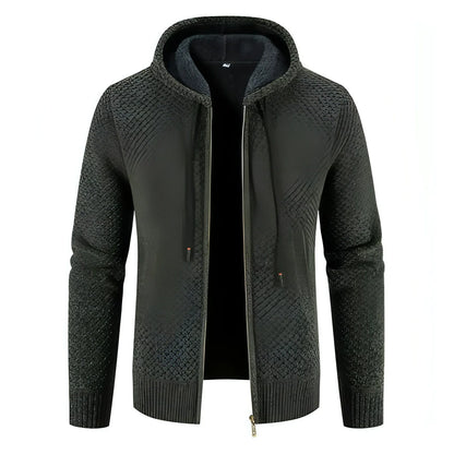 Knitwear Men's Hooded Sweater Fleece-lined Velvet-added Thickness - Which Mark